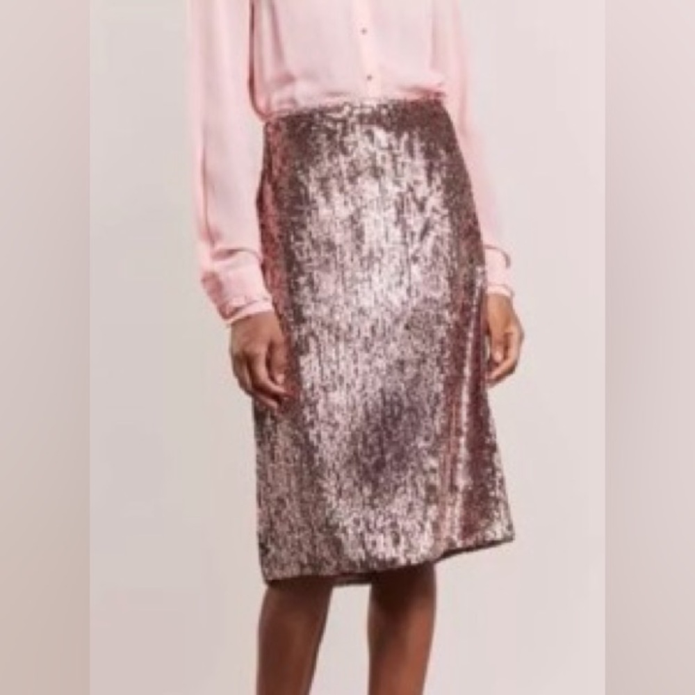 NWOT Jcrew Sequin Skirt Rose Gold